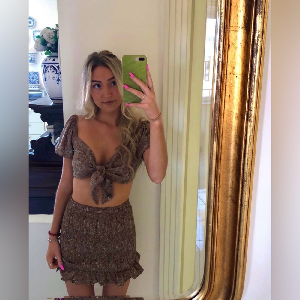 Brown floral  2 piece set